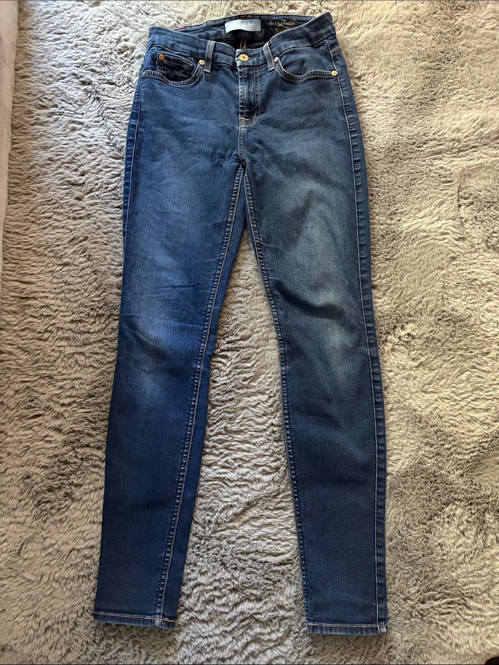 7 For All Mankind Dark Blue Skinny Jeans